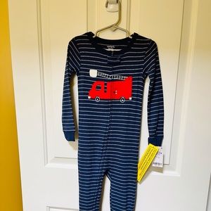 Carter’s Toddler Boy Firetruck Footed Pajamas.    3T